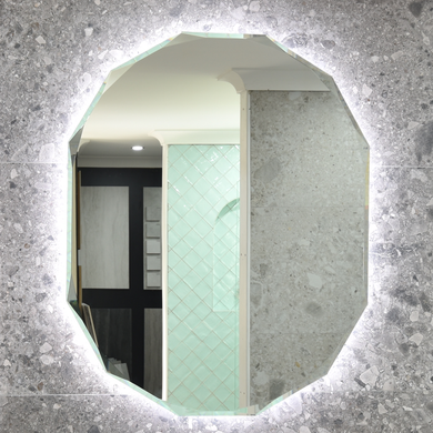 Classic Jewel 800mm x1000mm Backlit LED Frameless Mirror with Jewelled Edge and Demister *Clearance Stock*