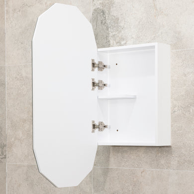 Classic Jewel 400mm x 900mm Mirrored Shaving Cabinet, Matte White