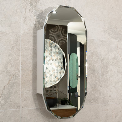 Classic Jewel 400mm x 900mm Mirrored Shaving Cabinet, Matte White