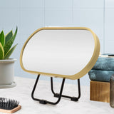Pill Oval 220mm x 440mm Desk Mirror with Brushed Brass (Gold) Frame