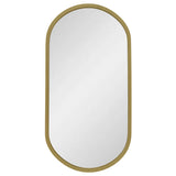 Pill Oval 220mm x 440mm Desk Mirror with Brushed Brass (Gold) Frame