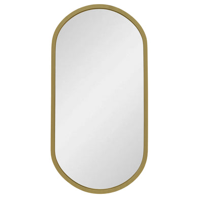 Pill Oval 220mm x 440mm Desk Mirror with Brushed Brass (Gold) Frame