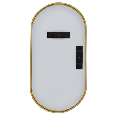 Pill Oval 220mm x 440mm Desk Mirror with Brushed Brass (Gold) Frame