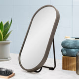 Pill Oval 220mm x 440mm Desk Mirror with Brushed Gunmetal Frame