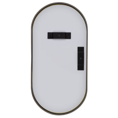 Pill Oval 220mm x 440mm Desk Mirror with Brushed Gunmetal Frame