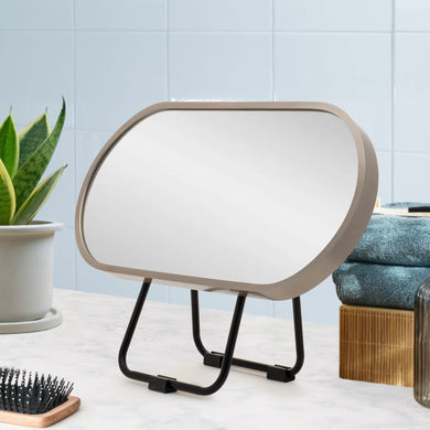 Pill Oval 220mm x 440mm Desk Mirror with Brushed Nickel Frame