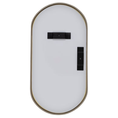 Pill Oval 220mm x 440mm Desk Mirror with Brushed Nickel Frame