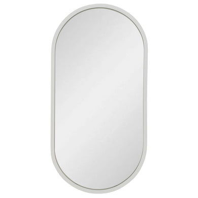 Pill Oval 220mm x 440mm Desk Mirror with Matte White Frame