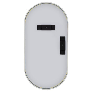 Pill Oval 220mm x 440mm Desk Mirror with Matte White Frame