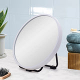 Circa Round 300mm Desk Mirror with Matte White Frame