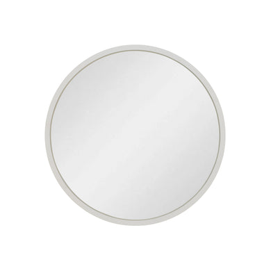 Circa Round 300mm Desk Mirror with Matte White Frame
