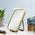 Retti Rectangular 220mm x 330mm Desk Mirror with Brushed Brass (Gold) Frame