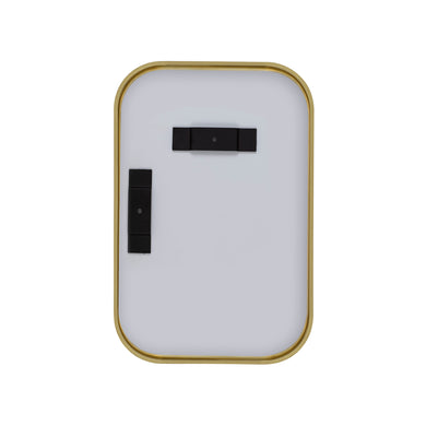 Retti Rectangular 220mm x 330mm Desk Mirror with Brushed Brass (Gold) Frame