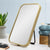 Retti Rectangular 280mm x 440mm Desk Mirror with Brushed Brass (Gold) Frame