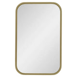 Retti Rectangular 280mm x 440mm Desk Mirror with Brushed Brass (Gold) Frame