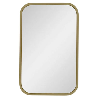 Retti Rectangular 280mm x 440mm Desk Mirror with Brushed Brass (Gold) Frame