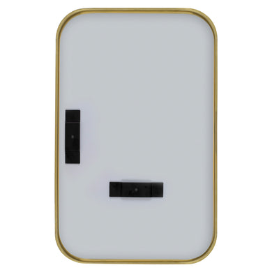 Retti Rectangular 280mm x 440mm Desk Mirror with Brushed Brass (Gold) Frame
