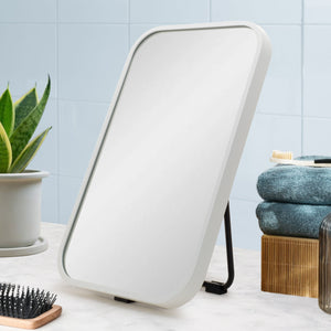 Retti Rectangular 280mm x 440mm Desk Mirror with Matte White Frame