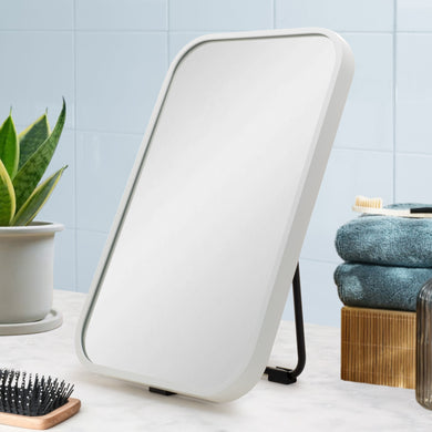 Retti Rectangular 280mm x 440mm Desk Mirror with Matte White Frame
