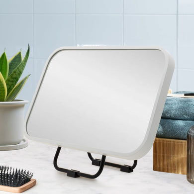 Retti Rectangular 280mm x 440mm Desk Mirror with Matte White Frame