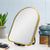 Arco Arch 330mm x 390mm Desk Mirror with Brushed Brass (Gold) Frame