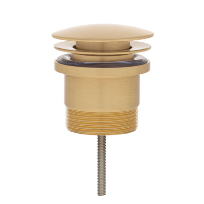 Dome Pop Out Waste, Universal 32mm/40mm, with Pull-Out Basket, Brushed Brass (Gold)