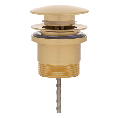 Dome Pop Out Waste, Universal 32mm/40mm, with Pull-Out Basket, Brushed Brass (Gold)
