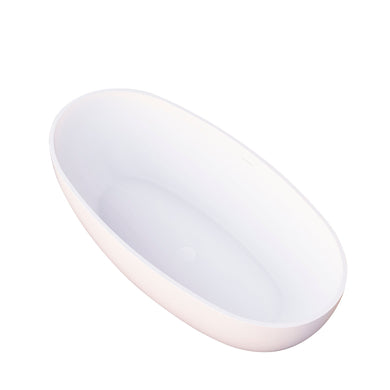 Delphi Egg 1500mm Artificial Stone Freestanding Bath, Matte White