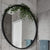 Deluxe 900mm Mirror with Black Frame in Bathroom on a Herringbone Tiled Wall, Grey Colour Scheme