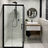 Deluxe Round 750mm Mirror with Black Frame