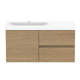 ADP Drift Ensuite Wall Hung 900mm Single Left Offset Bowl Vanity Cabinet