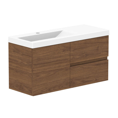 ADP Drift Ensuite Wall Hung 900mm Single Left Offset Bowl Vanity Cabinet