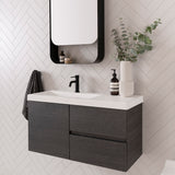 ADP Drift Ensuite Wall Hung 900mm Single Left Offset Bowl Vanity Cabinet