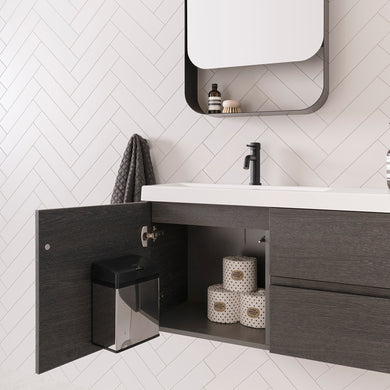 ADP Drift Ensuite Wall Hung 900mm Single Left Offset Bowl Vanity Cabinet