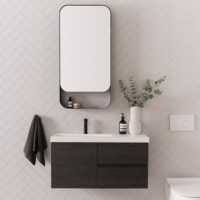 ADP Drift Ensuite Wall Hung 900mm Single Left Offset Bowl Vanity Cabinet