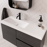 ADP Drift Ensuite Wall Hung 900mm Single Left Offset Bowl Vanity Cabinet