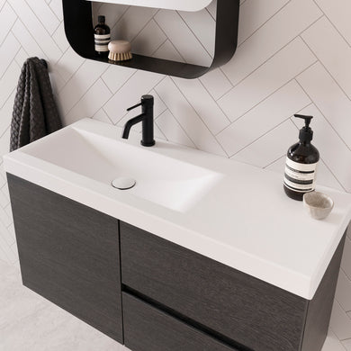 ADP Drift Ensuite Wall Hung 900mm Single Left Offset Bowl Vanity Cabinet