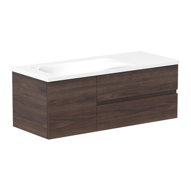ADP Drift Wall Hung 1200mm Single Left Offset Bowl Vanity Cabinet