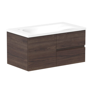 ADP Drift Wall Hung 900mm Single Left Offset Bowl Vanity Cabinet