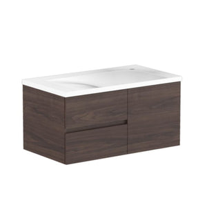 ADP Drift Wall Hung 900mm Single Right Offset Bowl Vanity Cabinet