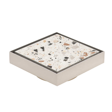 Stainless Steel Tile Insert Floor Waste | 75mm Outlet, Brushed SS Nickel
