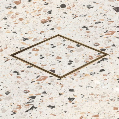Stainless Steel Tile Insert Floor Waste | 90mm Outlet, Brushed Brass