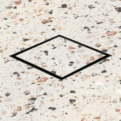 Stainless Steel Tile Insert Floor Waste | 90mm Outlet, Matte Black