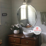 Fine Round Jewel 900mm Frameless Mirror with Jewelled Edge