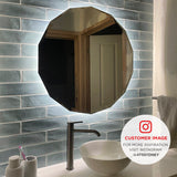 Fine Round Jewel 750mm LED Mirror with Jewelled Edge and Demister *Clearance Stock*
