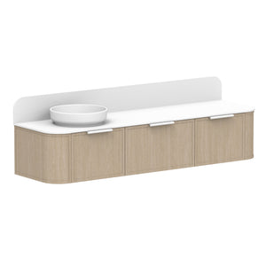 ADP Flo Wall Hung 1800mm Single Left Offset Bowl Vanity Cabinet