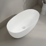 Byron Egg 1300mm Oval Artificial Stone Freestanding Bath, Gloss White