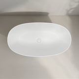 Byron Egg 1300mm Oval Artificial Stone Freestanding Bath, Gloss White