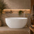 Byron Egg 1300mm Oval Artificial Stone Freestanding Bath, Gloss White