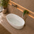Byron Egg 1300mm Oval Artificial Stone Freestanding Bath, Gloss White